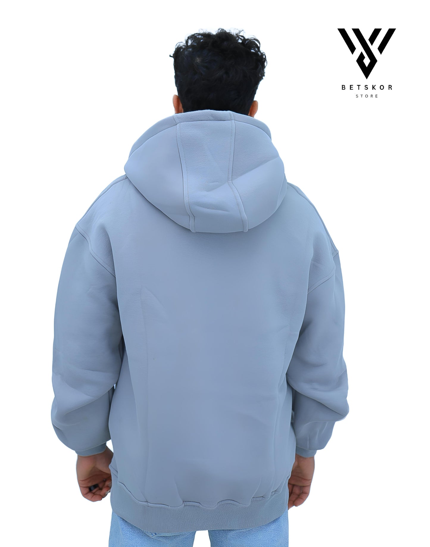 هودي بسحّاب واسع – رمادي فاتح
Oversized Zip Hoodie – Light Grey